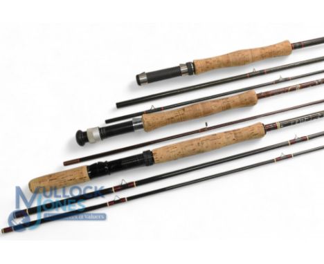 Fibatube Alnwick Graphite carbon trout fly rod - 11ft 6" 3pc, line 5/6/7#, down locking reel set, lined butt/tip ring, cloth 