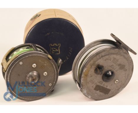 Hardy Bros "The Zenith" alloy trout fly reel - 3 3/8" wide spool, 2 screw latch, black handle, milled rim tensioner, alloy 2 