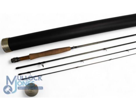 A fine Hardy Alnwick "Zenith" Sintrix carbon trout fly rod - 8ft 6" 4pc line 5#, alloy double uplocking reel seat with burr w