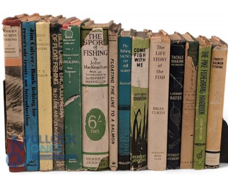 Collection of Period Fishing books, to include examples Of Introduction To Angling Eric Tavener, Modern Salmon Fishing Anthon