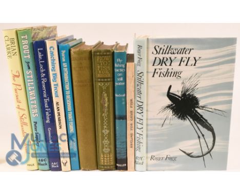 Ten Fishing Books - Stillwater Dry Fish Fishing 1985 Roger Fogg, Angling For Game Fish 1932 John Bickerdyke, Fly-fishing tact