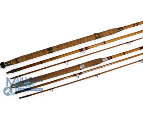 Allcocks Super Wizard whole cane butt/mid sections with split cane tip - 11ft 3pc, 19" handle with alloy sliding reel fitting