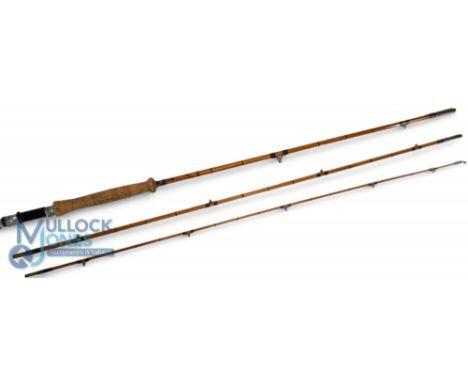 J S Sharpe Ltd Aberdeen Scottie Brand "The Aberdeen" split cane trout fly rod - 9ft 6" 3pc line 6#, No 612237, alloy uplockin