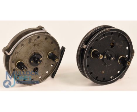 JW Young &amp; Sons Ltd 4" Rapidex and Trudex centrepin reels (2) features a Trudex in grey bobbled finish with line guide, o