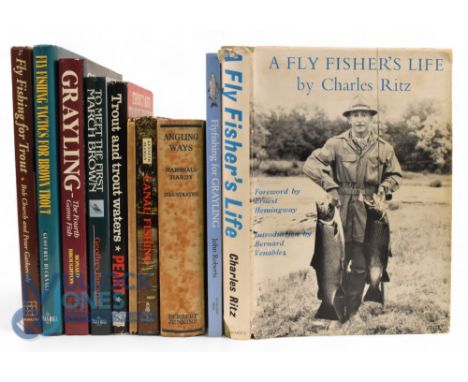 Ten Fishing Books - A Fly Fisher's Life 1959 Charles Ritz, Flyfishing for Grayling 1999 John Roberts, Angling Ways 1934 E. Ma