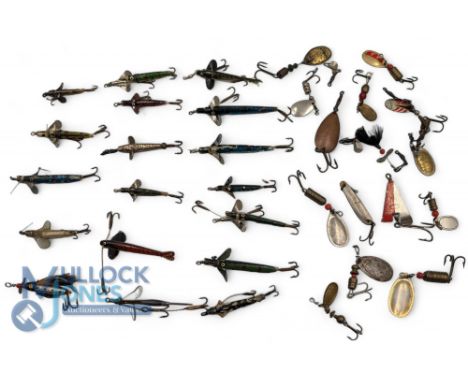 Vintage Fishing Lures Baits, unnamed selection of assorted lures, baits spinners minnows