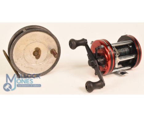 Hardy Bros Uniqua 3 5/8" alloy trout fly reel stamped internally 'TH' Thomas Hall 1928-1930, ribbed brass foot, telephone lat