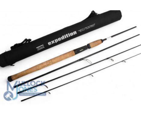 Shakespeare Expedition carbon spinning rod 150-270g - 2.7m 4pc, 8-30g CW, 20" handle, down locking reel seat, lined rings thr