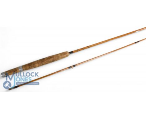 Fine Hardy the Phantom Palakona, 8' 2 piece split cane trout fly rod, #5, rod No. A/K, guides whipped black, tipped red, bron