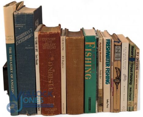 Period Fishing Books Collection, to include Fly Tying Illustrate Freddie Rice 1983 Ex Lib, The Complete Guide To Fishing 1995