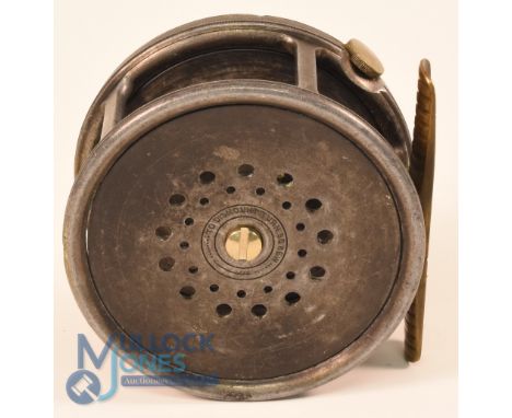 Hardy Bros "The Perfect" salmon fly reel - 3 3/4" duplicated Mk II wide spool, milled rim tensioner, full ribbed brass foot, 