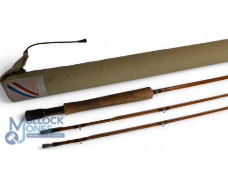 A fine and desirable Pezon et Michel Ritz Super Parabolic Fario Club split cane trout fly for - 8ft 5" 2pc, with spare tip, N