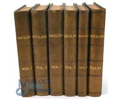 Angling by E Marshall Hardy - Volume 1-7, 1936-1943 Six Bound Volume Ex-Libris Books - Good condition