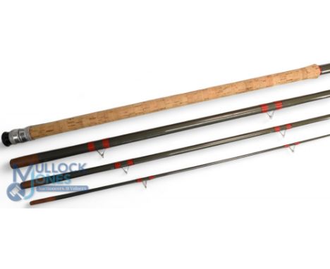 Hardy Alnwick scarce "Matchquest" hollow glass match rod - 14ft 4pc, 25" handle, alloy sliding reel fittings, red agate butt/