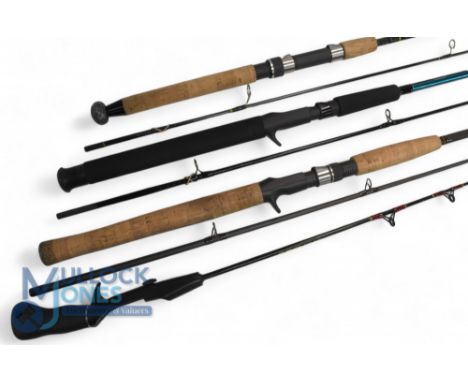 A collection of 4 small spinning reels, as follows: Shakespeare Royalty 7ft 2pc, CW 2-15g, MCB, light use. Mitchell Star C66-