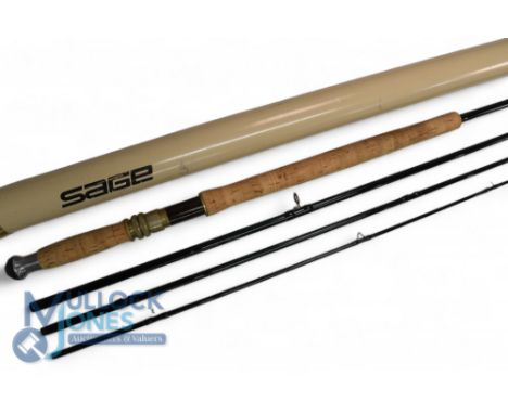 Sage USA Graphite 111e B carbon salmon fly rod - 15ft 4pc line 9#, 25" handle with double uplocking reel seat and burr wood i