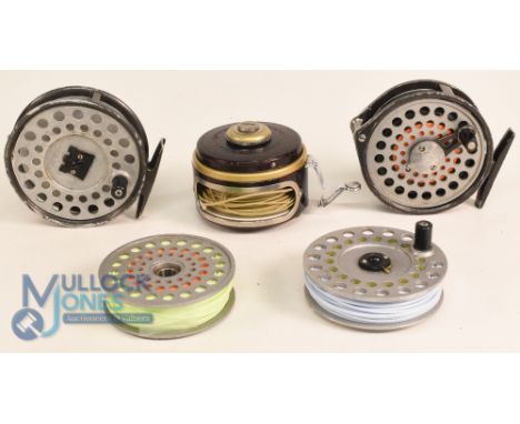 Hardy Bros "The Viscount 140" alloy trout fly reel and spare spool, 3 5/8" ventilated spool, 2 screw latch, rear tensioner, '