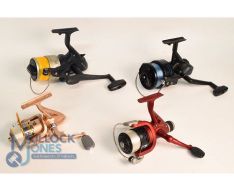 4x Various Fixed Spool Reels featuring 2x Beach Casting Fixed Spool Reels, Okuma Beachcaster with 65 Spool and Shakespeare Dy