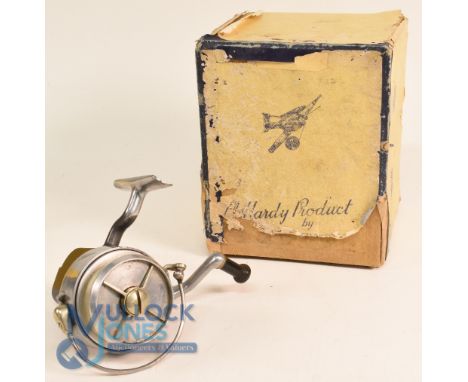 Hardy Bros "The Altex" (stationary drum) fixed spool spinning reel No 2 Mk V - very good bail, alloy spool, brown mushroom ha