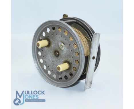 Scarce Hardy Bros Triumph / Eureka marked 4" alloy bait casting reel with all the features of a Triumph with Pat number, but 