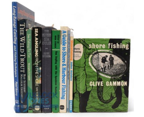 Ten Fishing Books - Sea Fishing 1962 Clive Gammon, Shore Fishing 1979 John Holden, Spotlight Guide to Angling in the South We
