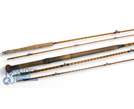 Milward Trout Roller 8' 10", 2 piece split cane trout fly rod, #6, burgundy close whipped, 12" shaped cork handle with alloy 