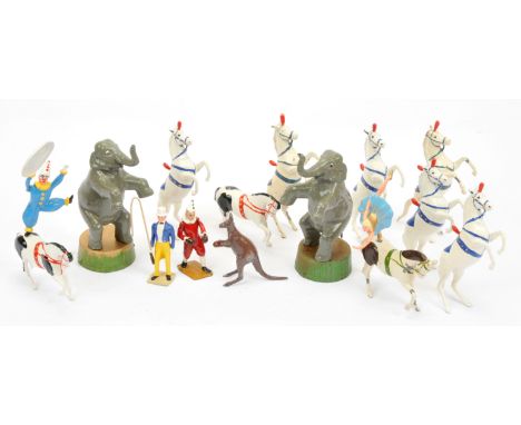 Britains - Circus Series, comprising: A Quantity [18 pieces] of Circus Types, Animals &amp; Accessories. Includes: Clowns, Eq