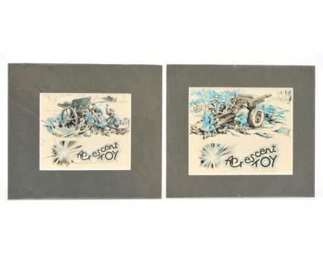 Crescent Original Artwork&nbsp; - 1960's Issue, comprising: Studio 15 Artist Ken Grater Original Water Colour / Gouache Artwo