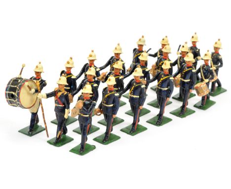 Britains - Un-catalogued Specials - Royal Marine Drum &amp; Bugle Band, Circa, 1953, comprising: Drum Major, 12 x Buglers, Ba