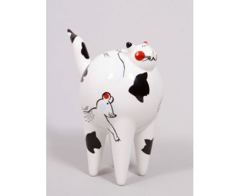 Katzenfigur, Entwurf Rosemarie Benedikt (geb. 1939) für Villeroy &amp;amp; Boch, Frankreich, Ende 20.Jh./21.Jh. Porzellan, po