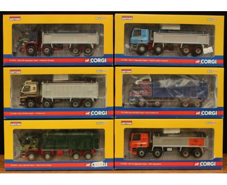 Corgi 1:50 scale Rigid Tippers models, comprising CC13604 DAF CF aggregate tipper - RMC Aggregates, window boxed with certifi