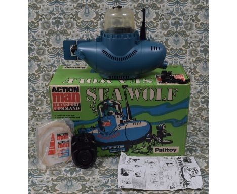 A Palitoy Action Man transport command Sea Wolf submarine, catalogue no.34730, boxed with original inner cardboard packaging 
