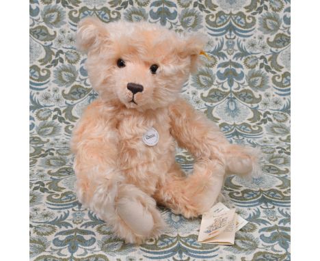 Steiff (Germany) EAN 005022 Classic teddy bear, trademark 'Steiff' button to ear with red and yellow tag, cardboard chest tag