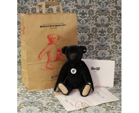 Steiff (Germany) EAN 408564 1908 replica teddy bear, trademark 'Steiff' button to ear with black and white tag, cardboard che
