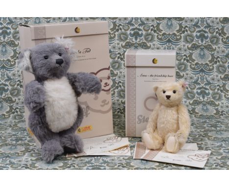 Steiff (Germany) EAN 661952 Anna the friendship teddy bear, trademark 'Steiff' button to ear with red and white tag, 30cm hig