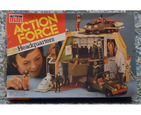 A Palitoy Action Man Action Force headquarters, boxed with original inner cardboard packaging piece