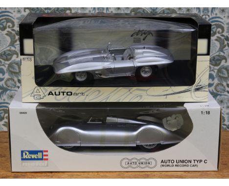 A Revell 1:18 scale No.08420 Auto Union type C World Record car, window boxed and an Autoart 1:18 scale No.71000 Chevrolet Co