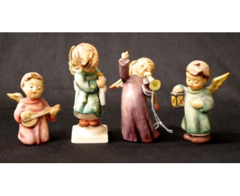 Four various Goebel Hummel figures including 4 various Boy Angels, (height 10cm approx, average).
