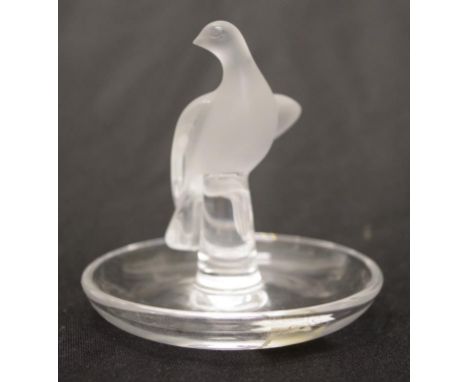 Lalique crystal Charis bird ring dish height 9cm approx