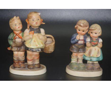 Two Goebel Hummel figure groups 11cm high (tallest)