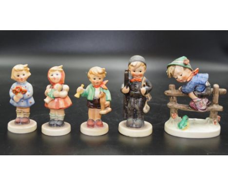 Five various Goebel Hummel figurines 10cm height approx (tallest)