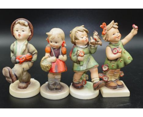 Four various Goebel Hummel figurines 13cm height approx (tallest)