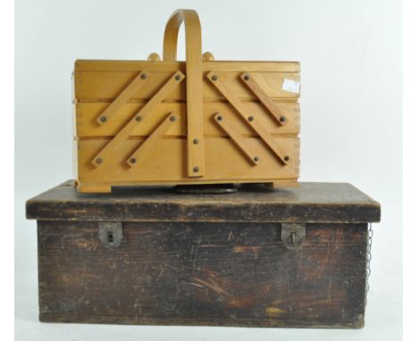 A tool box and a sewing box with contents