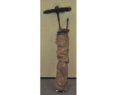 A chimney sweep brush with rods