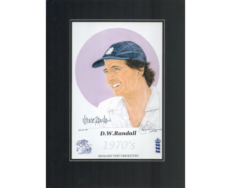 Derek Randall Signed Limited Edition England Cricket 12x16 Mounted Print Number 45 Of 100. Good condition. All autographs are
