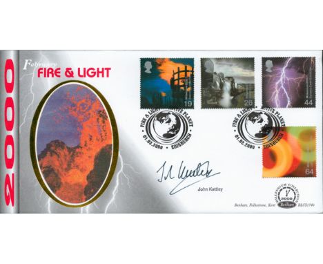 John Kettley signed February Fire and Light Benham Millenium Collection 2000 Double PM Fire and Light Active Planet 01.02.200