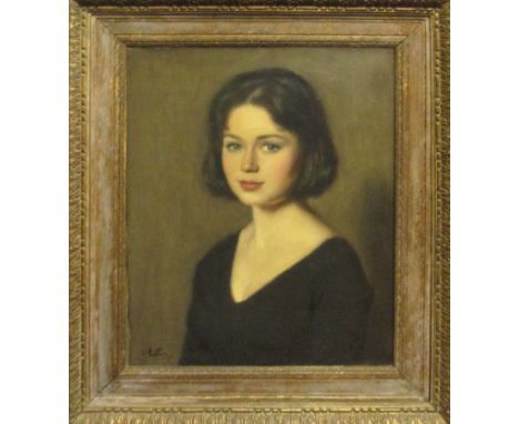 MAURICE LITTEN RP 'Portrait of a young woman', oil on canvas, signed, 50cm x 40cm, framed.