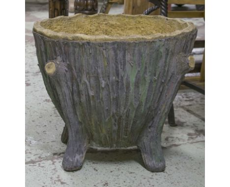 GARDEN PLANTER, in naturalistic bark finish on branch supports, 67cm x 53cm H.