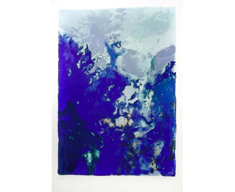 ZAO WOU KI 'Olympic Central Centennial', original lithograph, 1992, signed by the artist in pencil, 80/250, 76cm x 46cm, fram