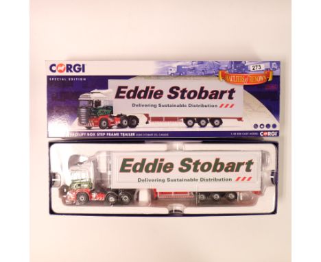 Manufacturer - Corgi | Description - Scania R Box Step Frame Trailer - Eddie Stobart | Stock Code - CC13754 | Model Condition